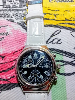 Orologio Swatch Cronografo Bianco Nero
