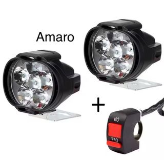 2 Farois/Luzes Led Auxiliares Com Interruptor para