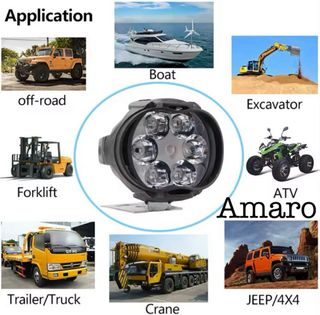 2 Farois/Luzes Led Auxiliares Com Interruptor para