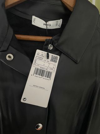 Vestido polipiel Mango negro