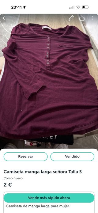 Camiseta manga larga señora Talla S