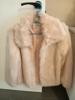Abrigo pelo rosa talla M
