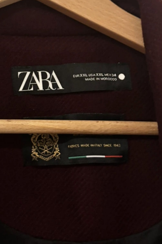 Abrigo Zara Lana Burdeos L