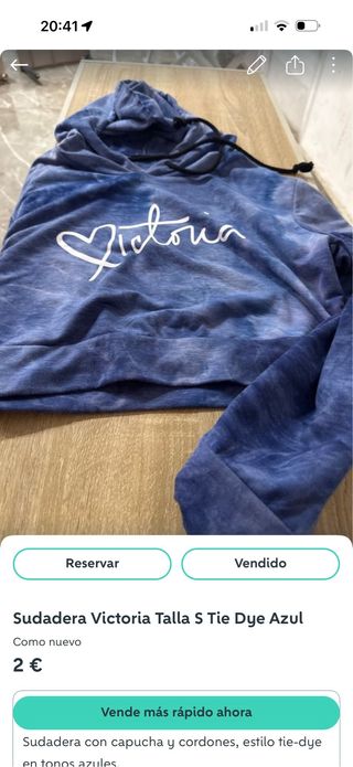 Sudadera Victoria Talla S Tie Dye Azul