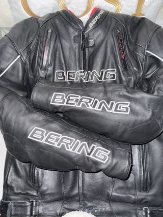Chaqueta de piel Bering moto hombre