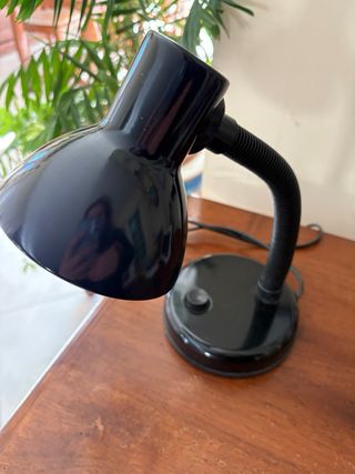 Lampada da tavolo nera lucida vintage