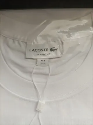 Camiseta Lacoste Blanca Hombre Talla M