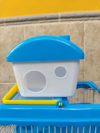 Jaula para hámster azul y rosa