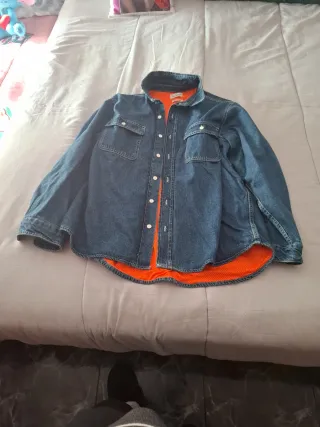 Chaqueta tejana forrada naranja