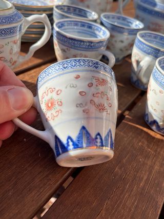 Juego de té porcelana grano de arroz