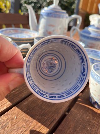 Juego de té porcelana grano de arroz