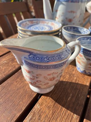 Juego de té porcelana grano de arroz