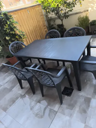 Mesa y 6 Sillas Terraza Exterior