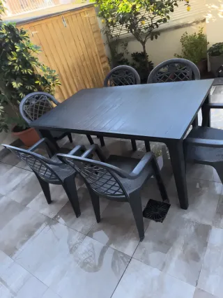 Mesa y 6 Sillas Terraza Exterior