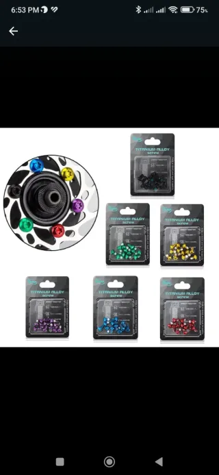 LOTE 12 TORNILLOS COLORES PARA DISCOS FRENO
