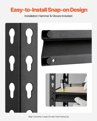 Scaffale Portaoggetti 5 Ripiani Metallo Regolabili