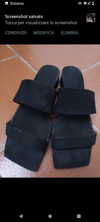 Sandali neri Scamosciati