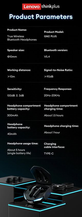 Auriculares Lenovo LED Negro