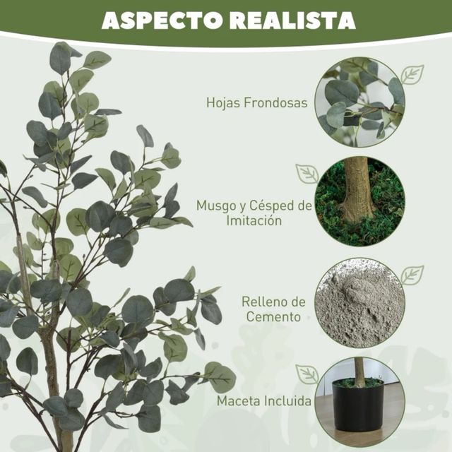 Planta Eucalipto Artificial Decorativa 120cm