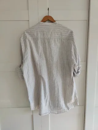 Camisa Zara cuello mao algodón y lino