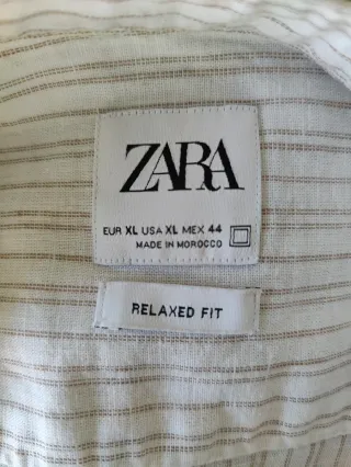 Camisa Zara cuello mao algodón y lino