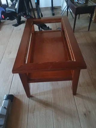 Mesa de centro madera y cristal