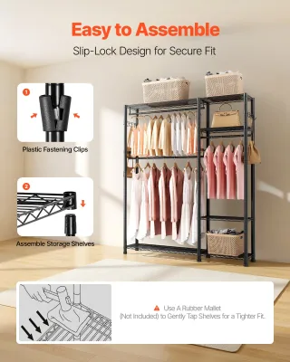 Appendiabiti Regolabile con 3 Aste Carico 363 kg