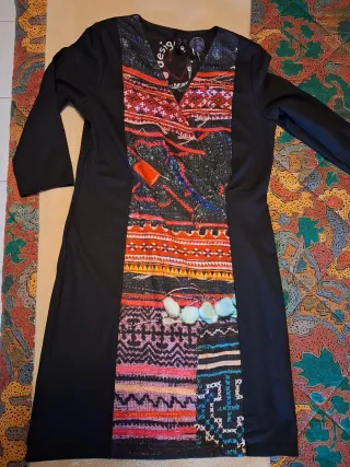 Vestito Desigual nero multicolore