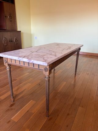Mesa de centro mármol y madera