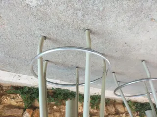 Taburetes vintage metal y madera