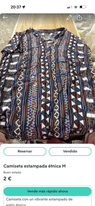 Camiseta étnica estampada Talla M