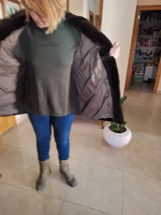 Chaquetón de pelo marrón