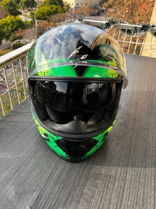 Casco Moto Scorpion Talla M Negro/Verde