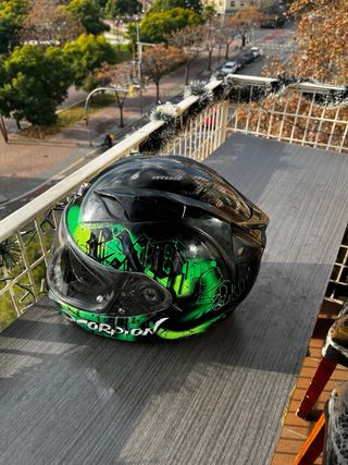 Casco Moto Scorpion Talla M Negro/Verde