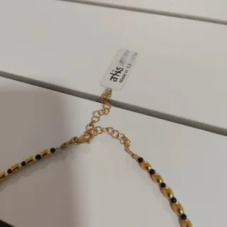 Gargantilla Plata Baño Oro Ágata Negra