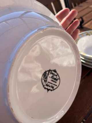 Juego ensaladera y cuencos porcelana