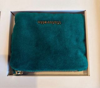 Cartera y llavero terciopelo verde