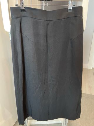 Falda midi negra Massimo Dutti