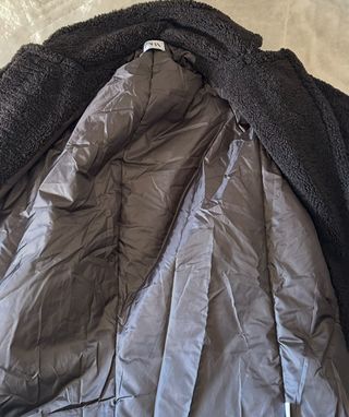 Abrigo Zara Oveja Negro Talla S