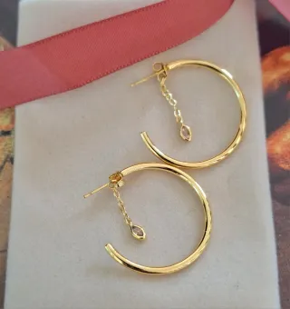 Pendientes Aro Plata Baño Oro 18k