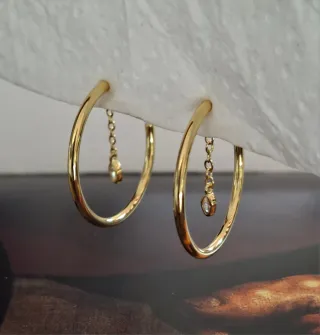 Pendientes Aro Plata Baño Oro 18k