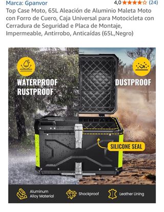 Maleta de moto características en las fotos