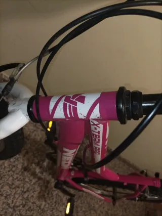 Bicicleta de montaña rosa