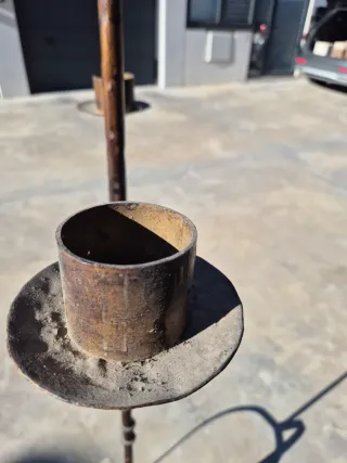 Candelero forja antiguo pie alto original