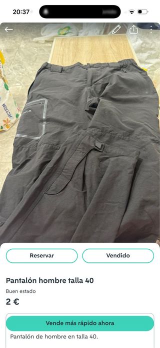 Pantalón de hombre talla 40 gris