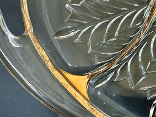 Bandeja cristal dorada para aperitivos