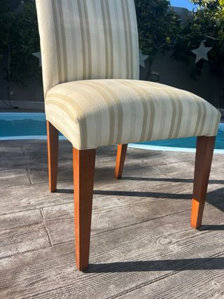 Juego de 4 sillas y 2 con reposabrazos beige,salón