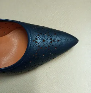 Zapatos de piel tacón SOHO  azul