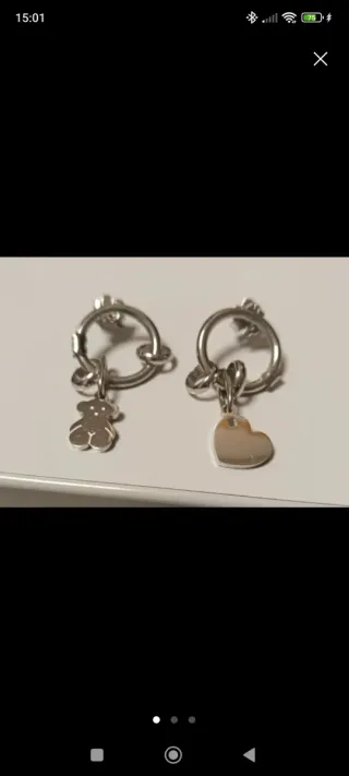 Pendientes Tous Oso Perla Plata