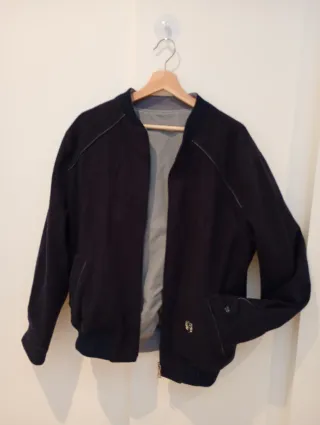 Cazadora reversible azul marino y gris